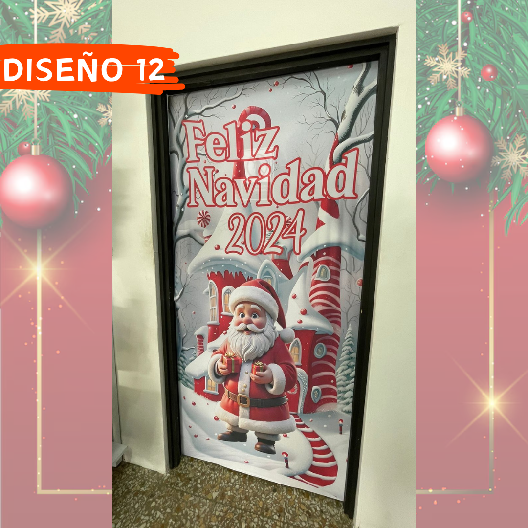 FUNDA NAVIDEÑA PARA TODO TIPO DE PUERTA + ENVIO GRATIS