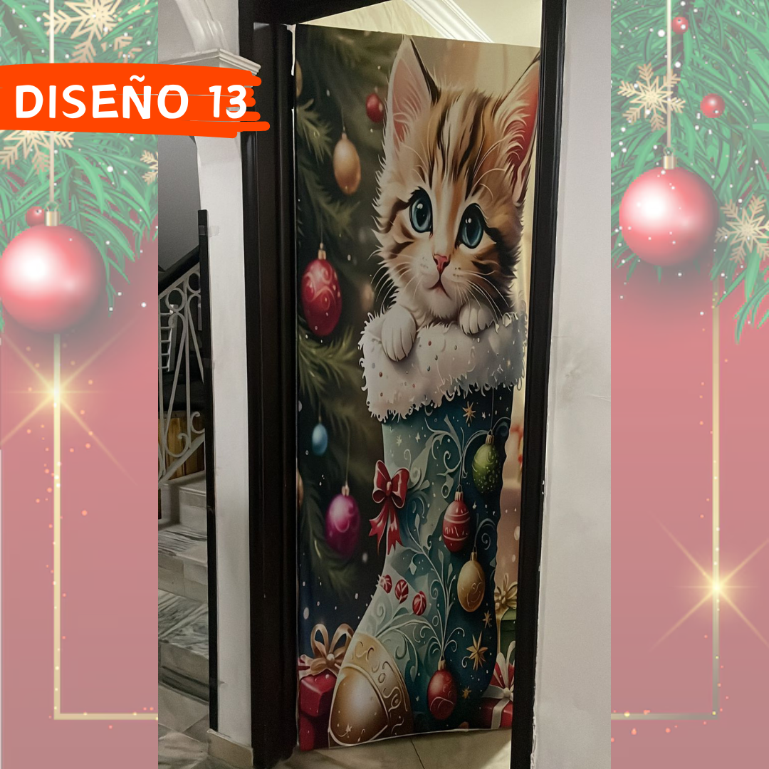 FUNDA NAVIDEÑA PARA TODO TIPO DE PUERTA + ENVIO GRATIS