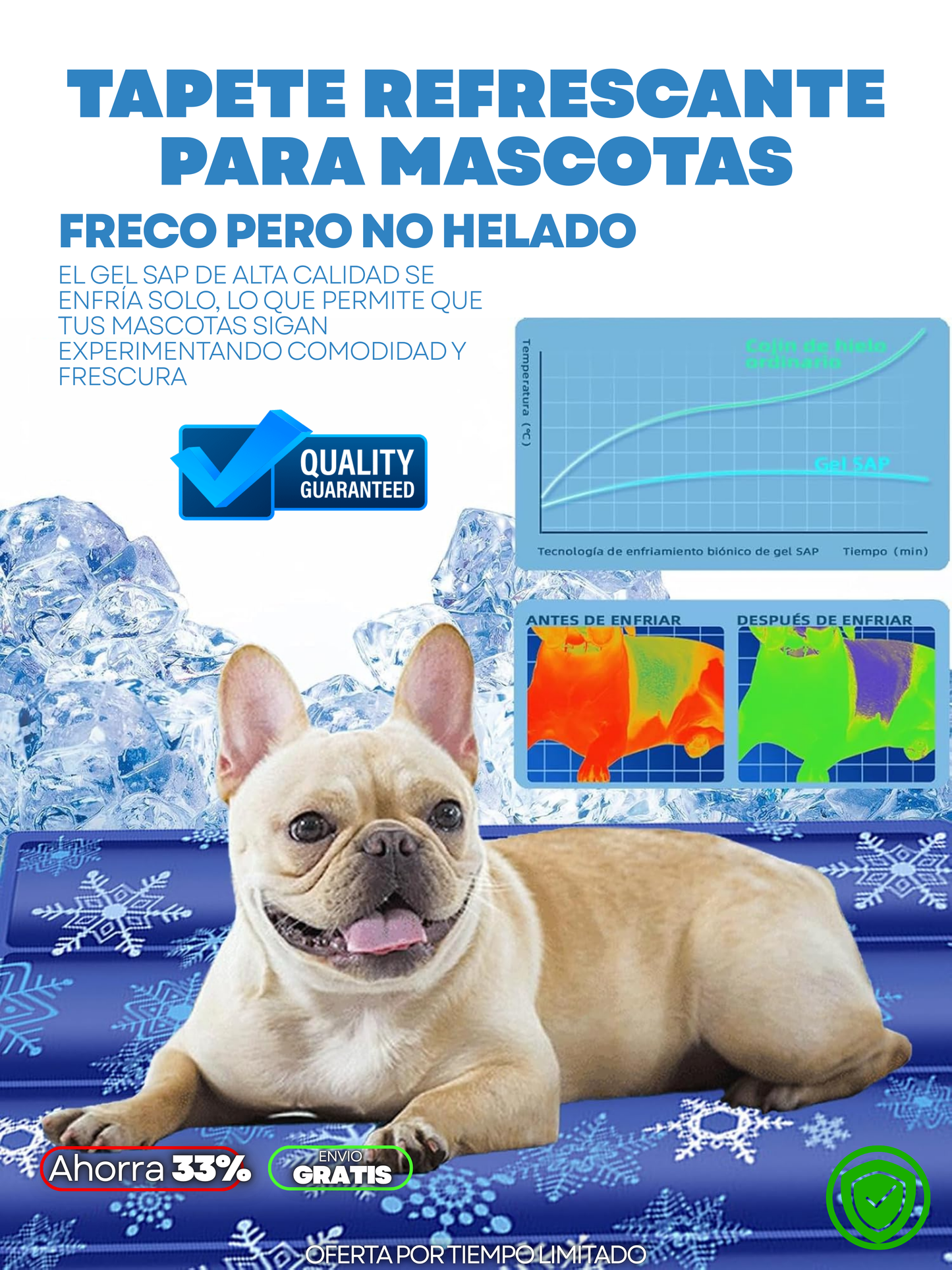 TAPETE REFRESCANTE PARA MASCOTA 90x50 + ENVIO GRATIS