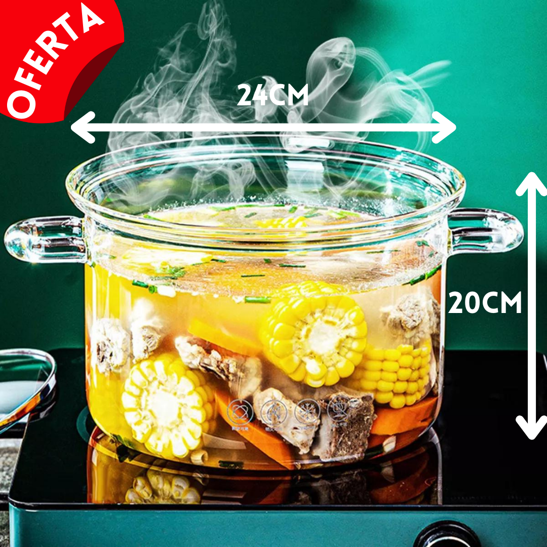 OLLA DE VIDRIO TRANSPARENTE + ENVIO GRTIS