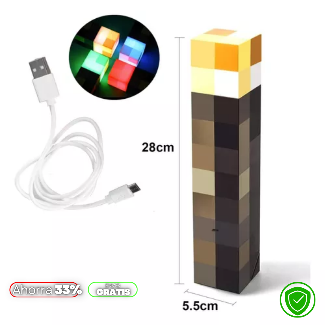 LAMPARA MINECRAFT ANTORCHA-ENVIO GRATIS