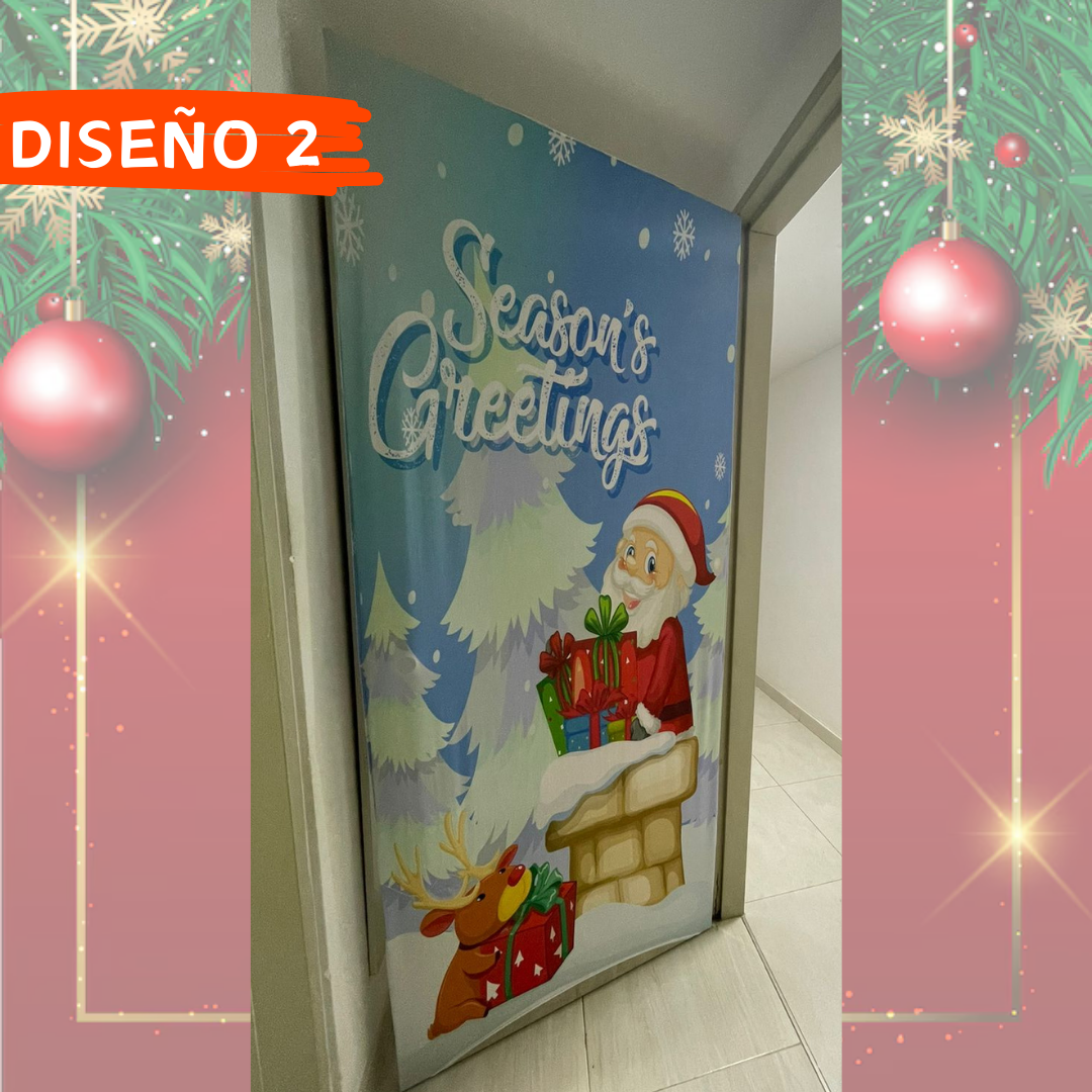 FUNDA NAVIDEÑA PARA TODO TIPO DE PUERTA + ENVIO GRATIS