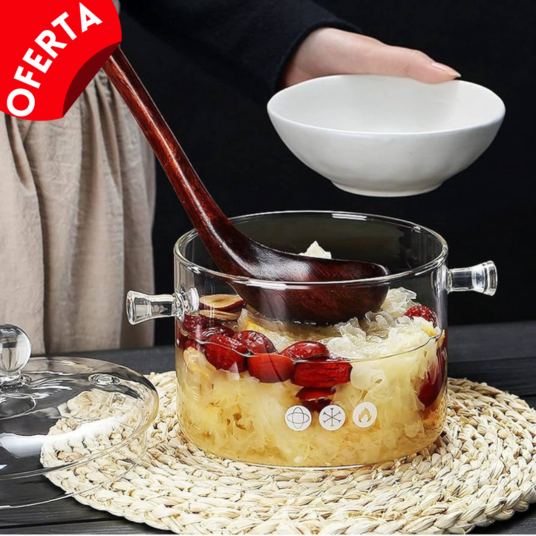 OLLA DE VIDRIO TRANSPARENTE + ENVIO GRTIS