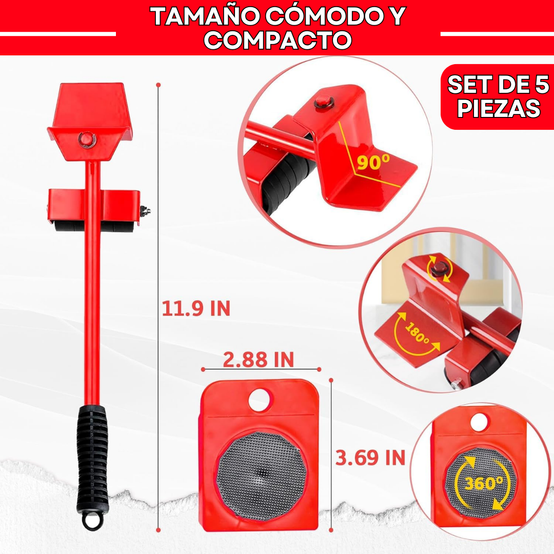 KIT DESPLAZAMIENTO, BASES MÓVILES 5 EN 1 + ENVIO GRATIS
