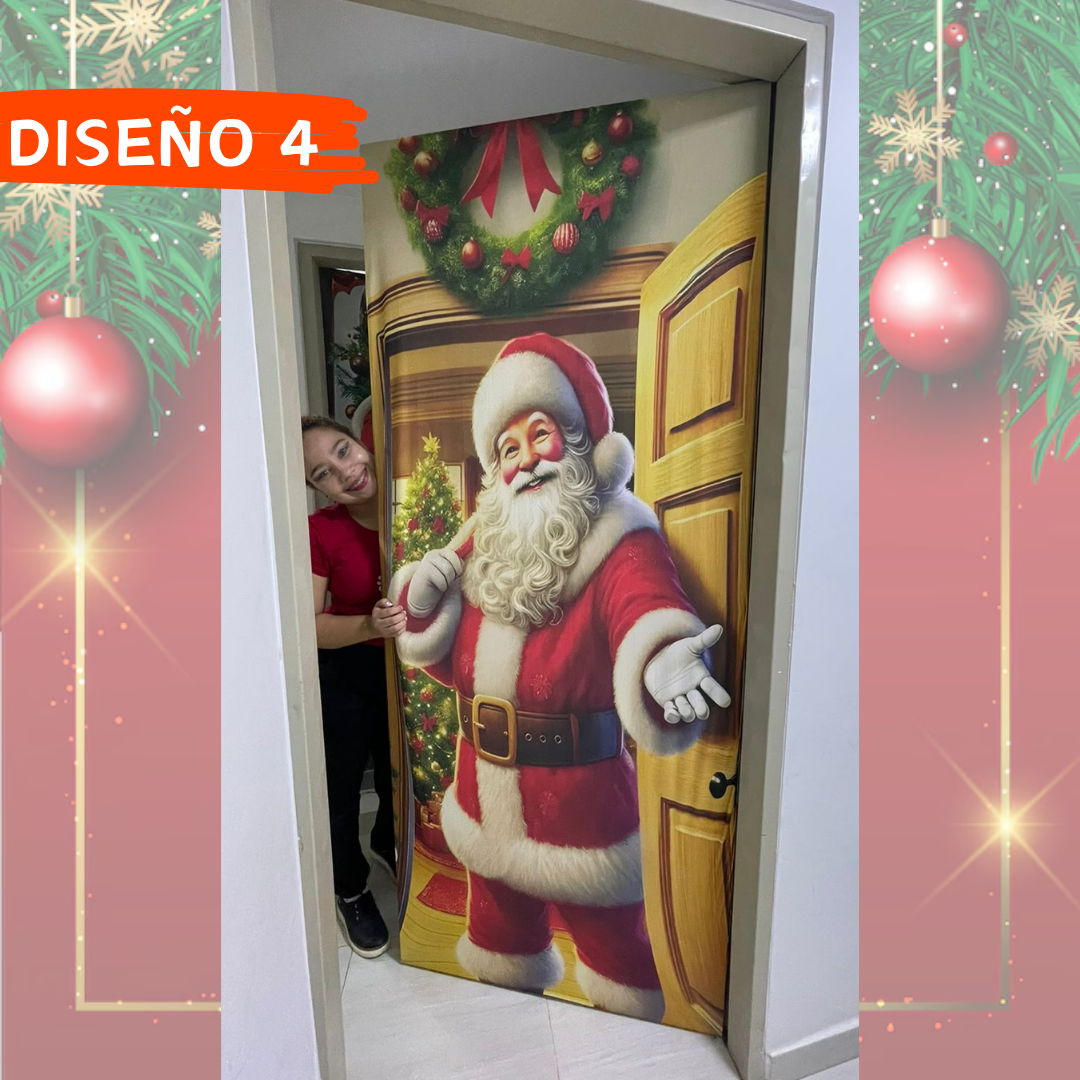 FUNDA NAVIDEÑA PARA TODO TIPO DE PUERTA + ENVIO GRATIS