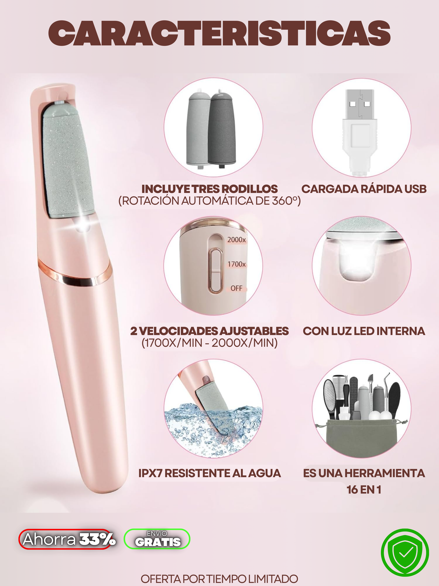 REMOVEDOR DE CALLOS ELECTRICO + ENVÍO GRATIS