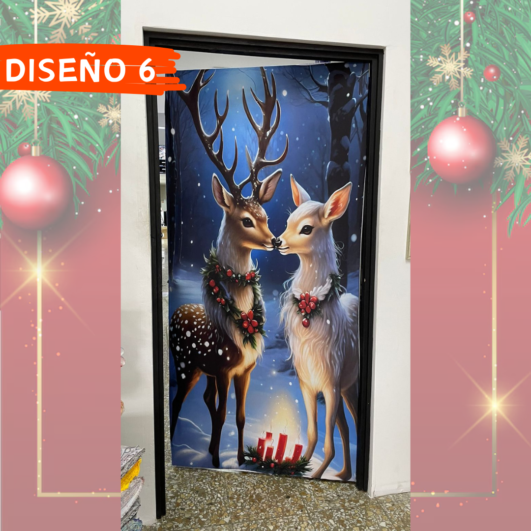 FUNDA NAVIDEÑA PARA TODO TIPO DE PUERTA + ENVIO GRATIS