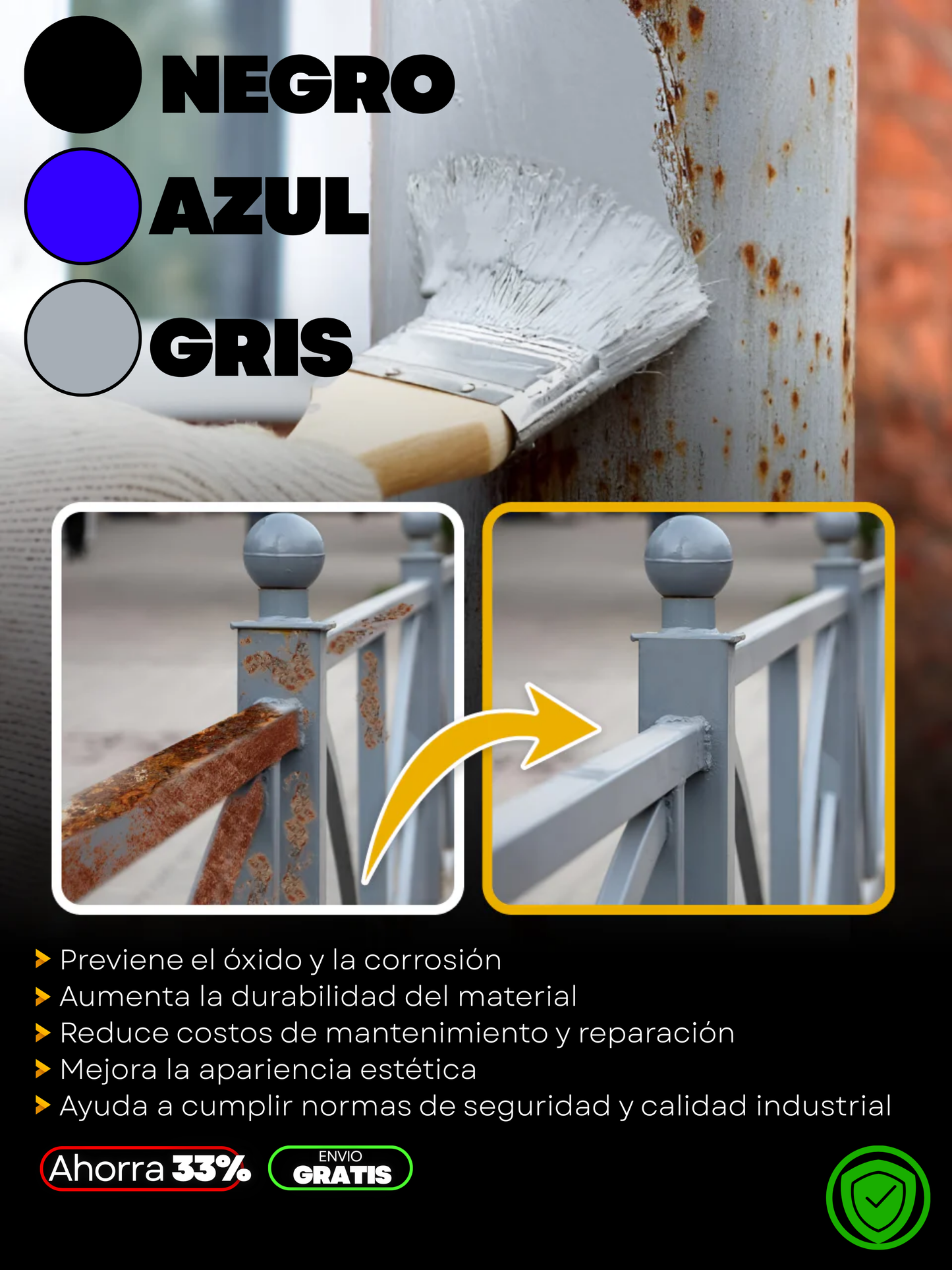 ANTICORROSIVO SUPER COMBO 2X1-INCLUYE BROCHA GRATIS (400ml)