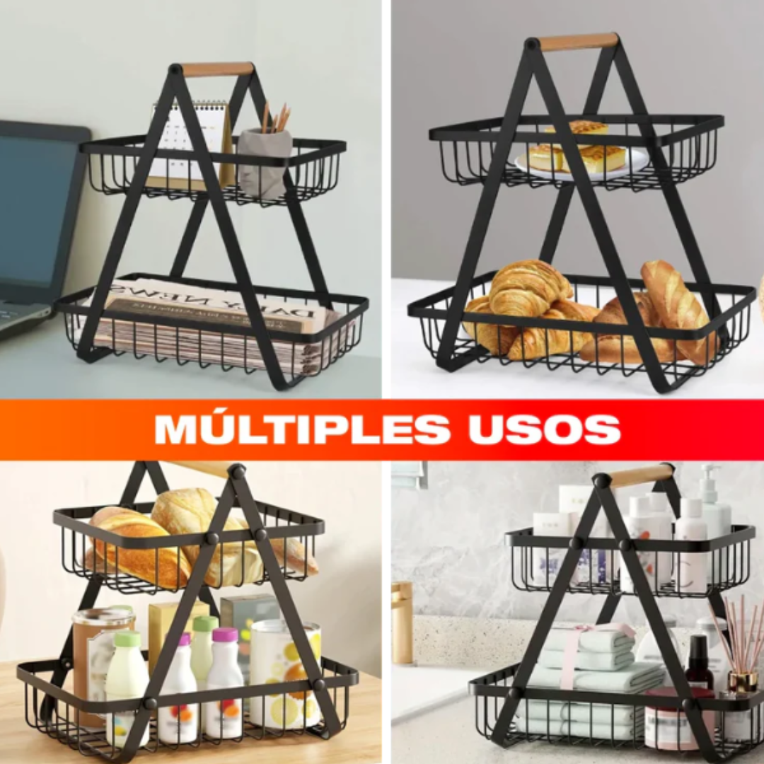 ORGANIZADOR DE FRUTAS DE 2 NIVELES + ENVIO GRATIS