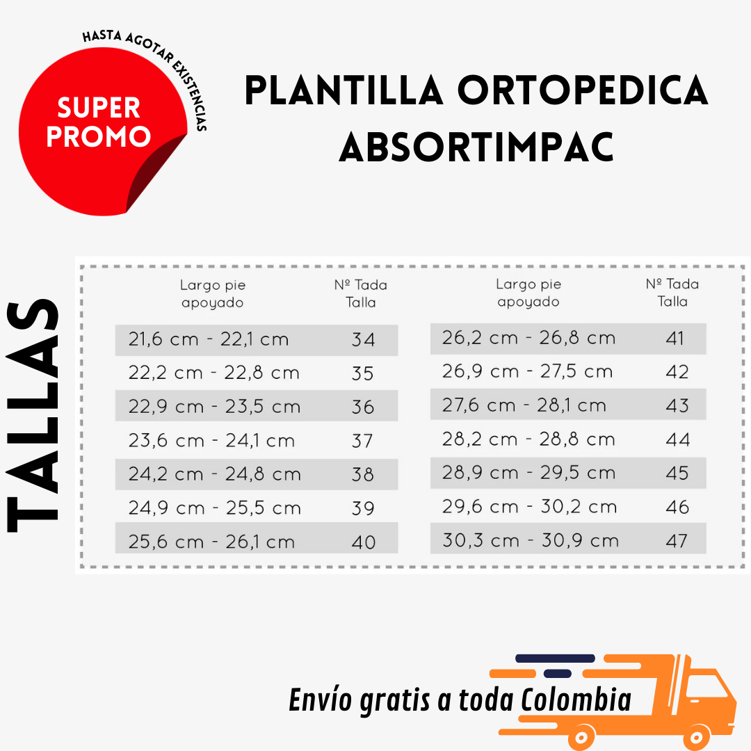 PLANTILLA ORTOPEDICA ABSORTIMPAC + ENVIO GRATIS