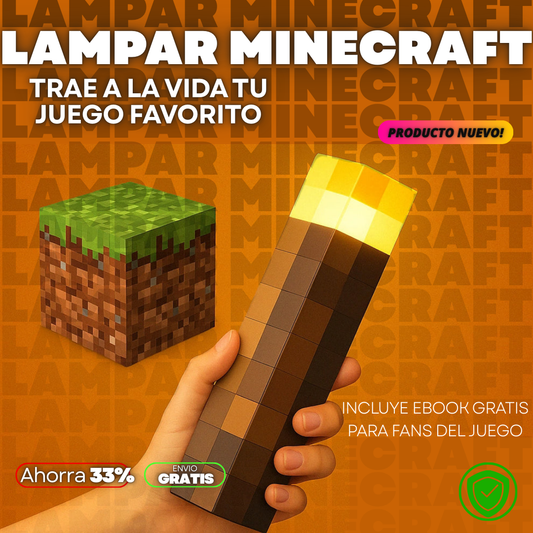 LAMPARA MINECRAFT ANTORCHA-ENVIO GRATIS
