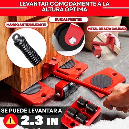 KIT DESPLAZAMIENTO, BASES MÓVILES 5 EN 1 + ENVIO GRATIS