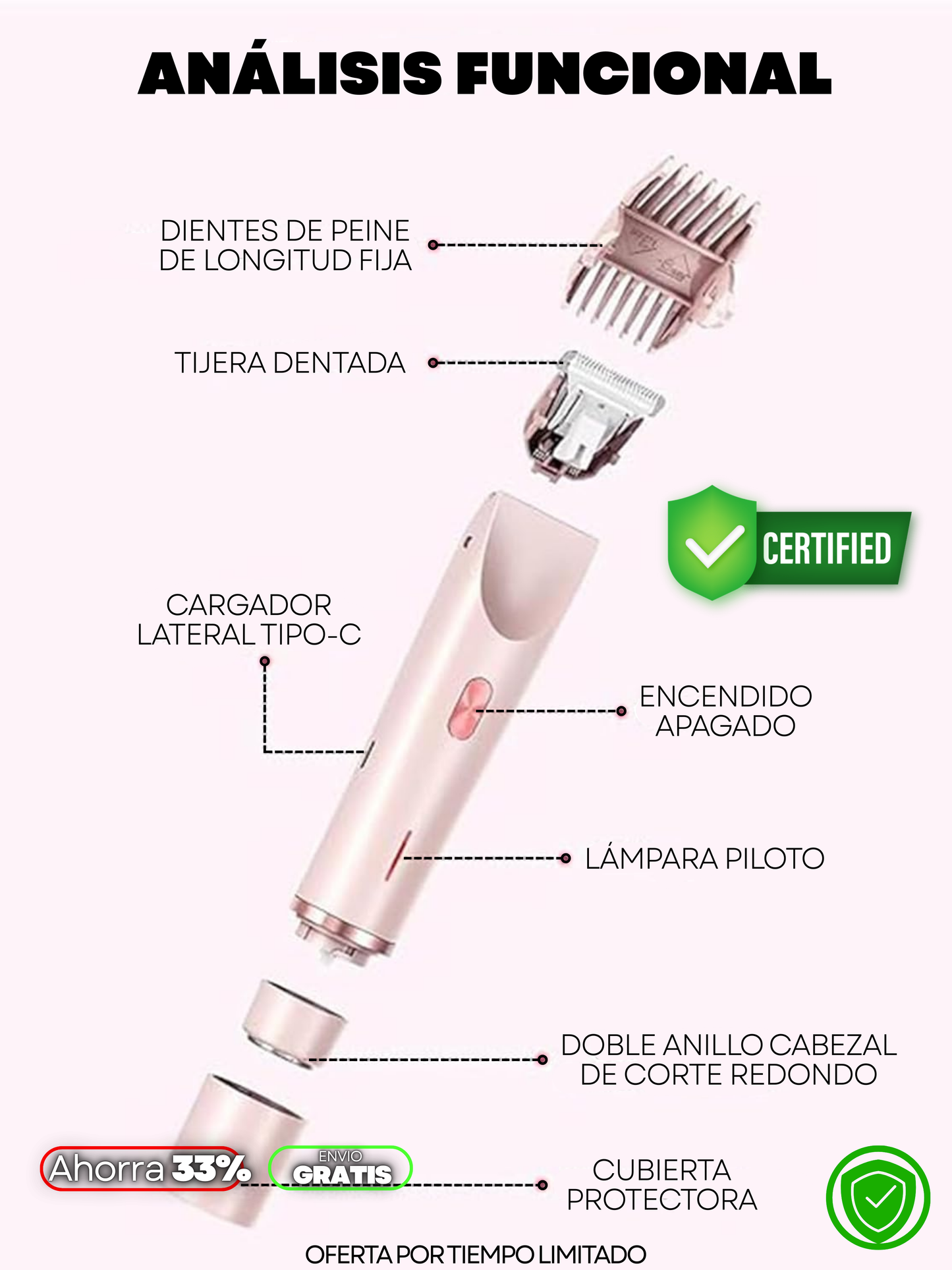 AFEITADORA 2 EN 1 A PRUEBA DE AGUA + ENVIO GRATIS