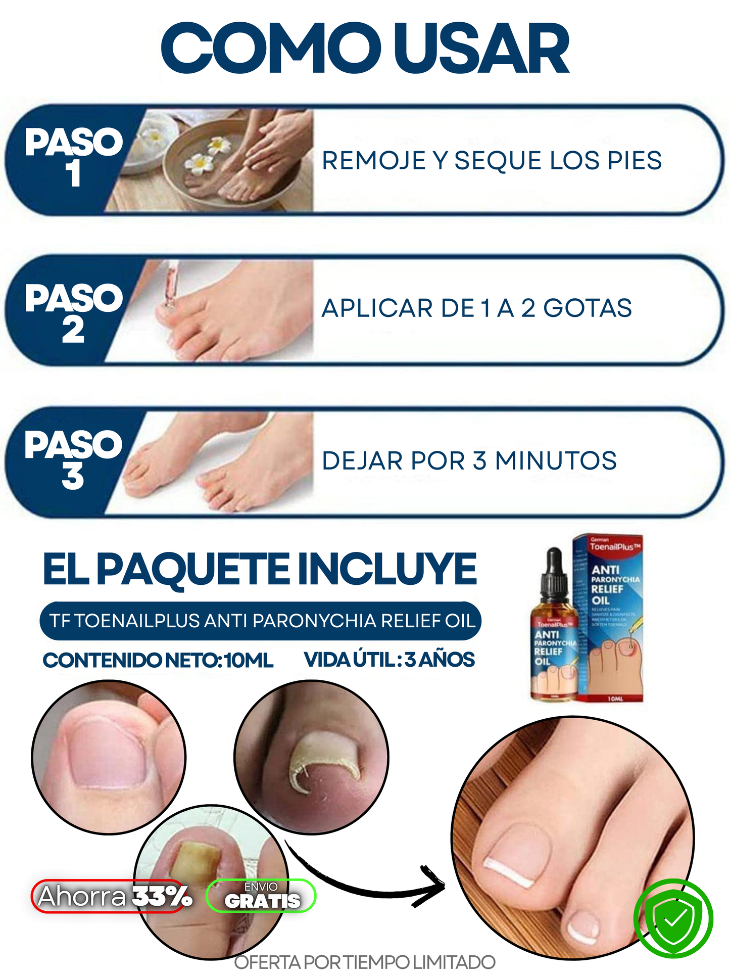 ANTI HONGO TOENAILPLUSº COMBO X2 UNIDADES + ENVÍO GRATIS