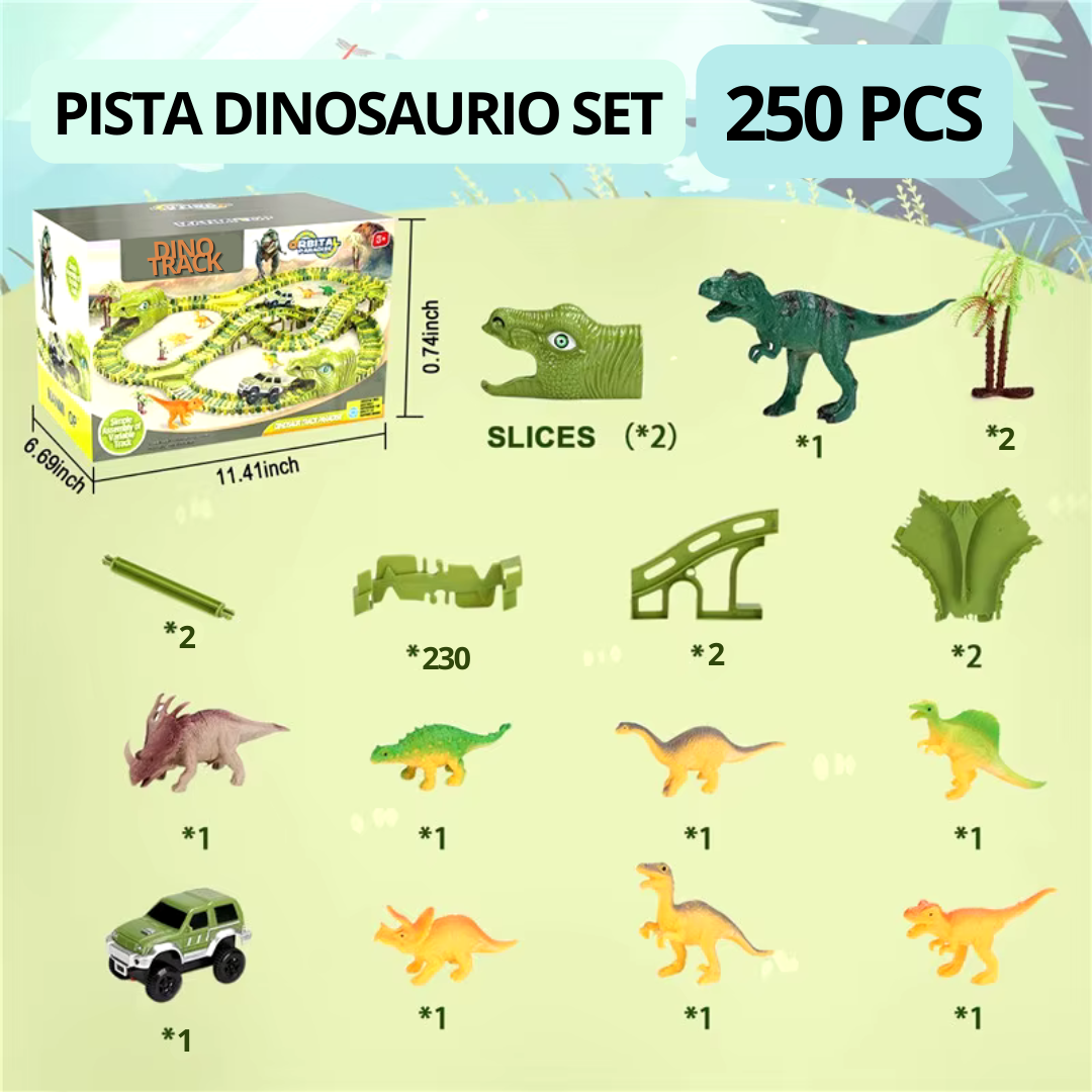 PISTA DE DINOSAURIO 250 PIEZAS + ENVIO GRATIS