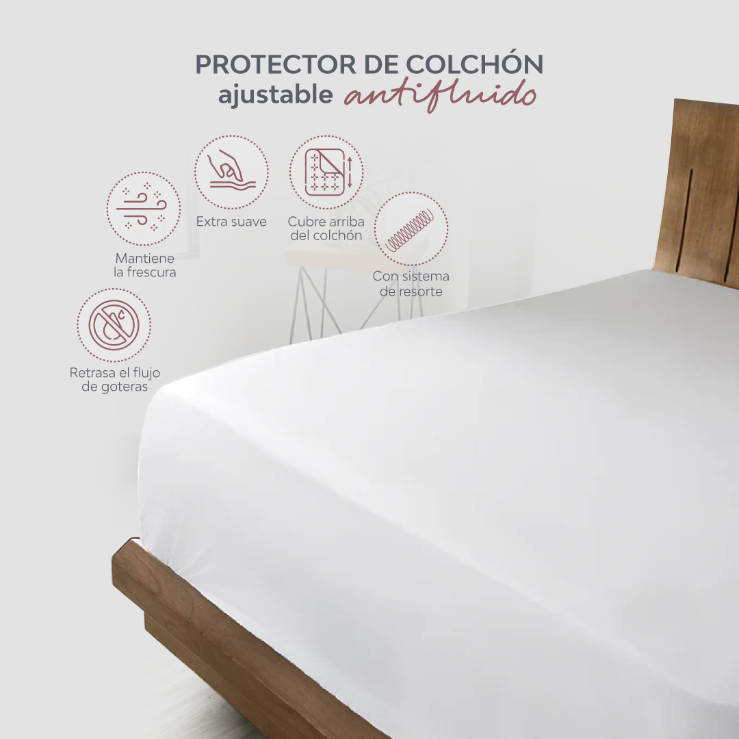 PROTECTOR ANTIFLUIDOS PARA COLCHÓN + FUNDA DE ALMOHADA